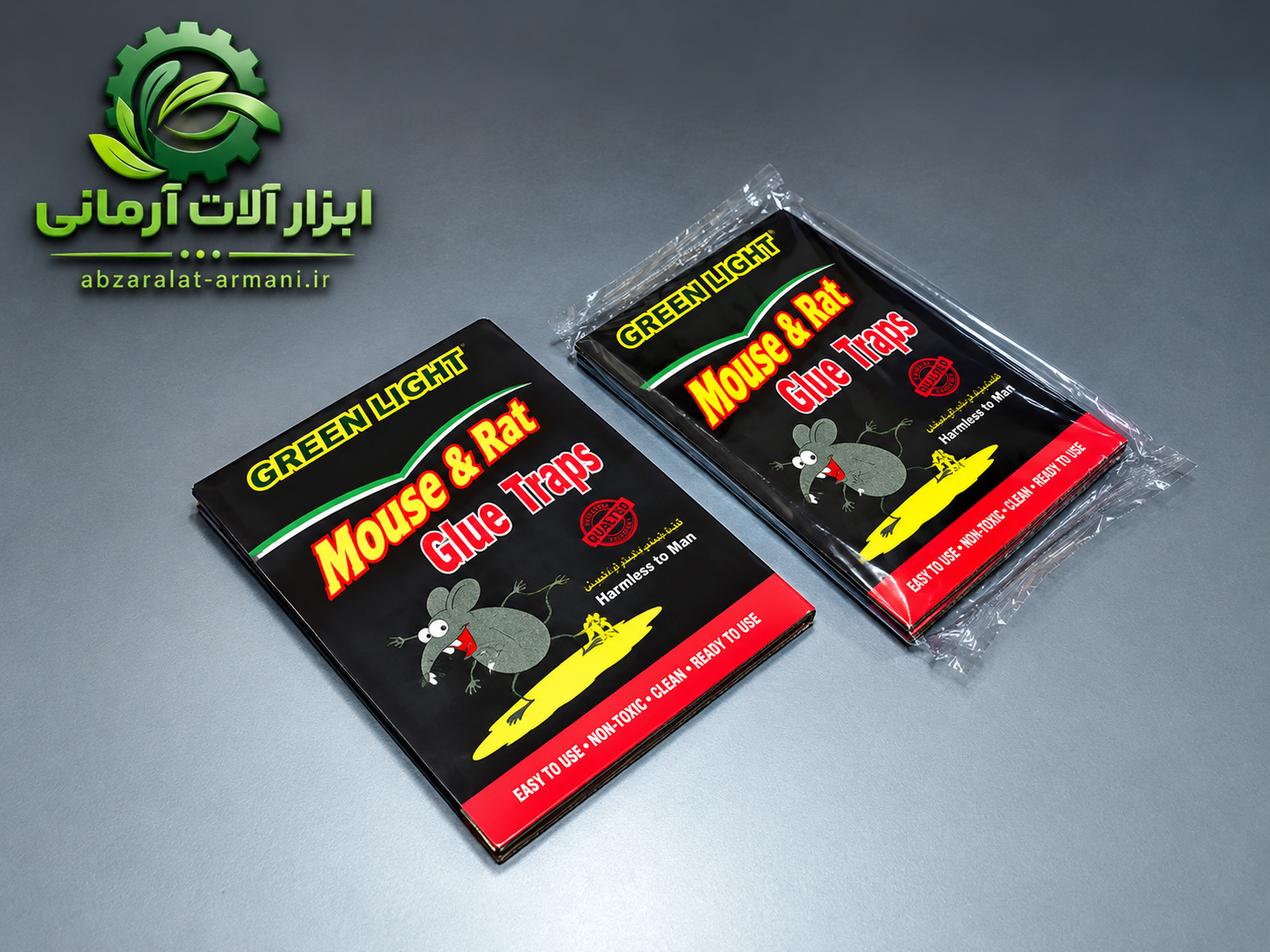 چسب موش گیر مدل کتابی گرین لایت صادراتی کارتن ۱۰۰ عددی