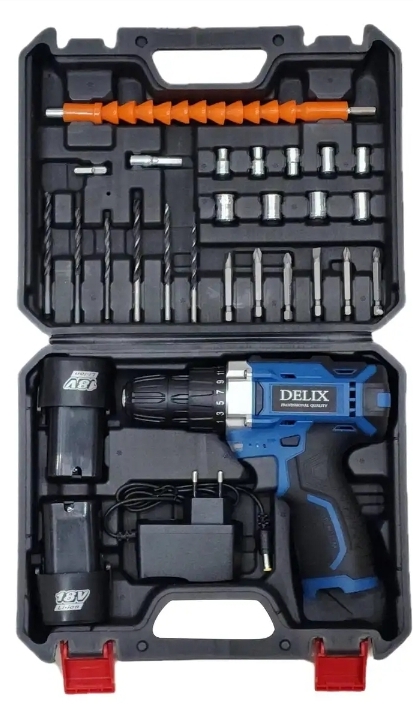 مجموعه ۴۷ عددی دریل پیچ گوشتی شارژی دلیکس مدل BSH18V